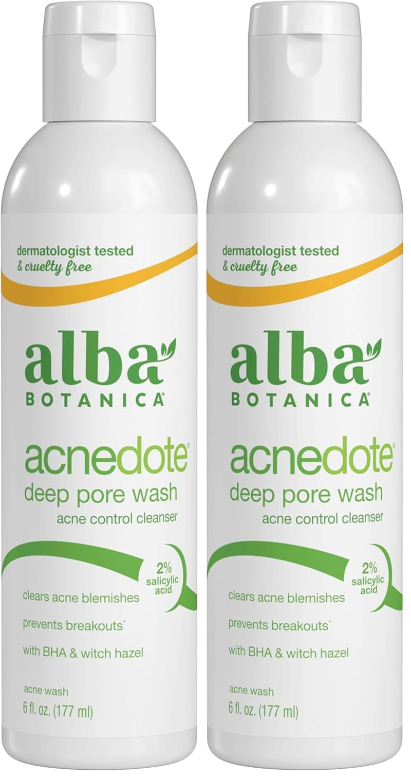 Alba Botanica Acnedote Maximum Strength Deep Pore Wash, 6 Oz (Pack of 2)