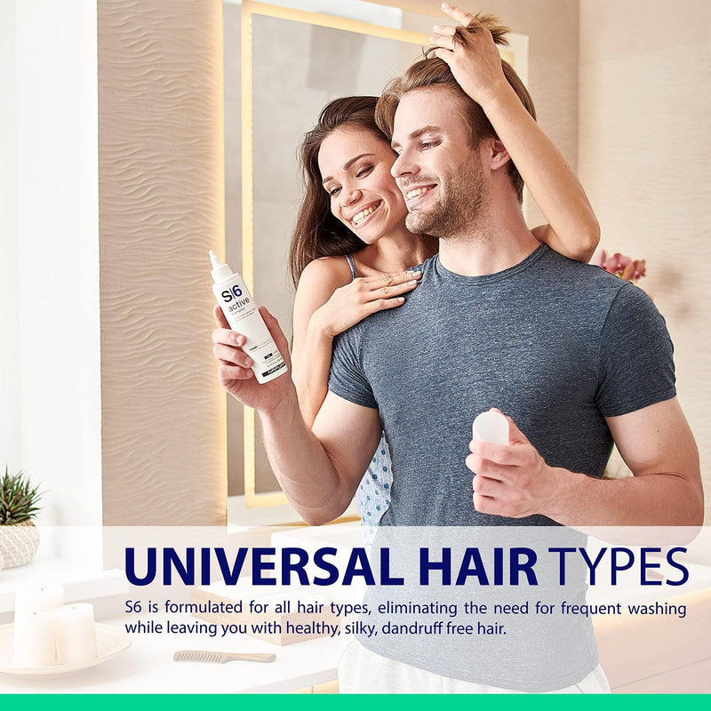 S6 Active Professional anti Dandruff Shampoo with Tea Tree Oil 1% Pyrithione Zinc and 5% Salicylic Acid Natural Itchy Scalp Treatment (6.76 Fl Oz) for Men and Women