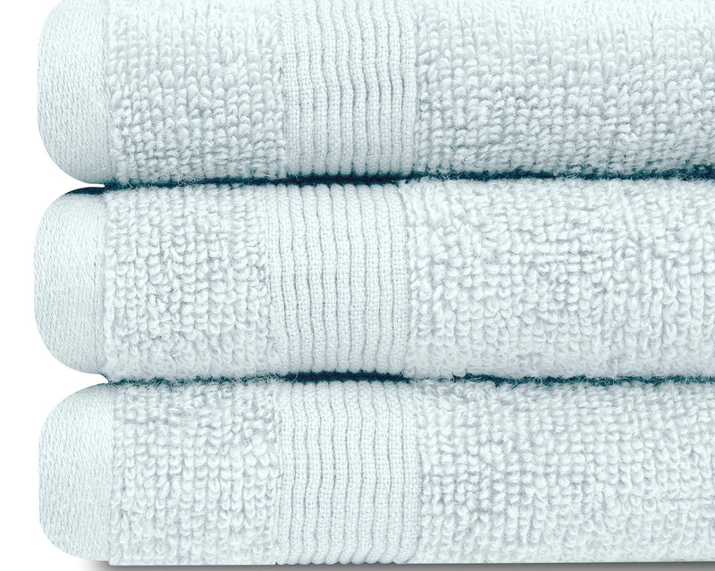 Resort Collection Soft Washcloth Face Body Towel Set 12 Pack 12X12 in Light Blue
