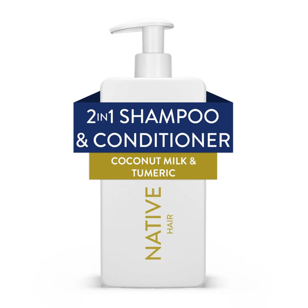 Curls Care 2-In-1 Shampoo and Conditioner, Coconut Milk & Turmeric, 16.5 Oz