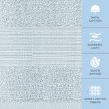 Resort Collection Soft Washcloth Face Body Towel Set 12 Pack 12X12 in Light Blue