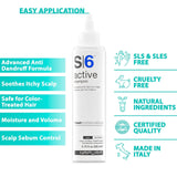S6 Active Professional anti Dandruff Shampoo with Tea Tree Oil 1% Pyrithione Zinc and 5% Salicylic Acid Natural Itchy Scalp Treatment (6.76 Fl Oz) for Men and Women