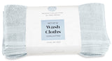 Resort Collection Soft Washcloth Face Body Towel Set 12 Pack 12X12 in Light Blue
